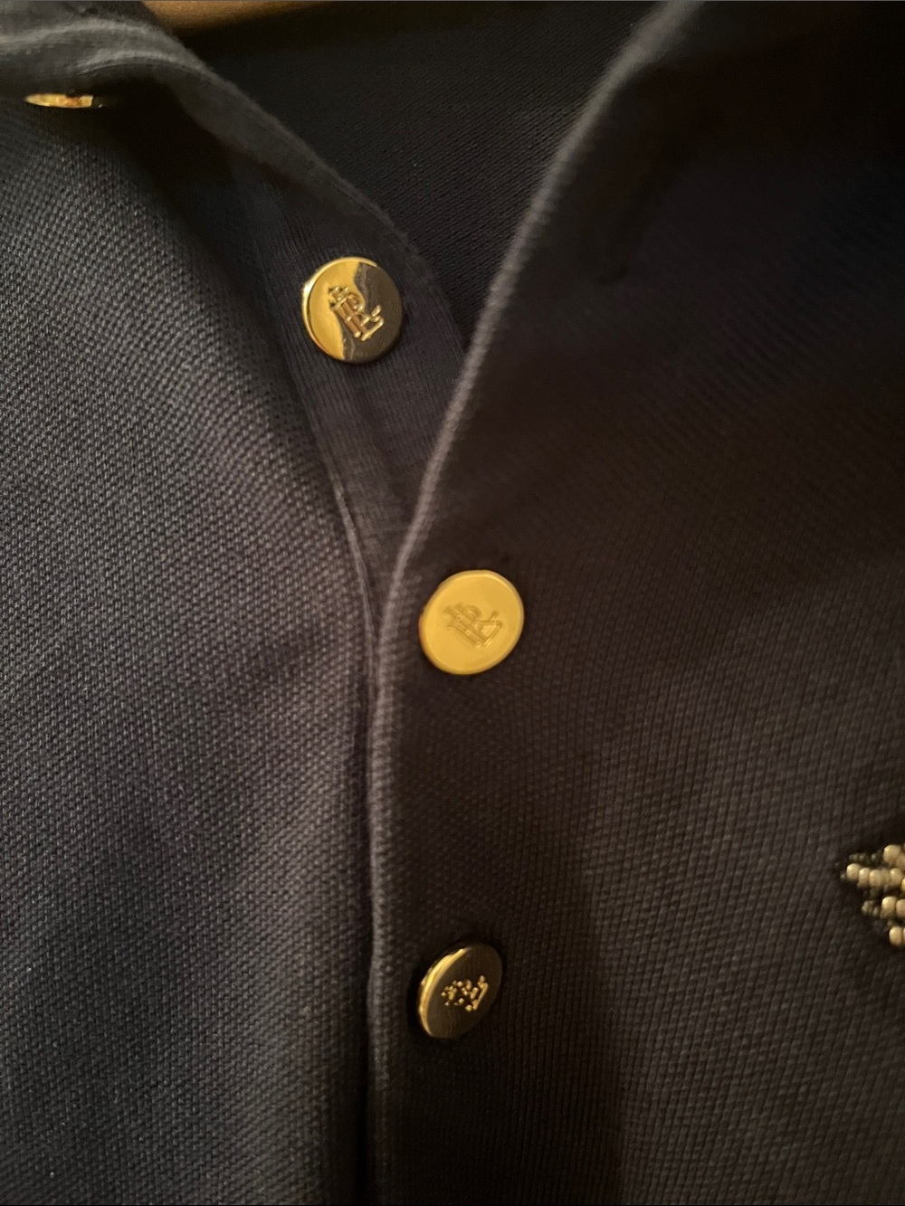 Lauren Ralph Lauren Navy Short-Sleeve Polo with Embroidered Crests Women’s XL - Picture 8 of 8